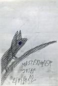 Josef Masterhofer, "Eichhörnchen auf Baumstummel", Graphit auf Papier, August 2012