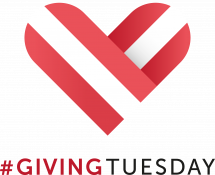 Logo von Giving Tuesday, ein rot-weiss-rotes Herz, darunter der Schriftzug #Giving Tuesday