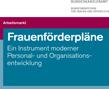 Schriftzug "Frauenförderpläne" auf Titelbild der gleichnamigen Broschüre